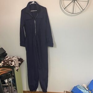 Navy Blue Jumpsuit with Zipper